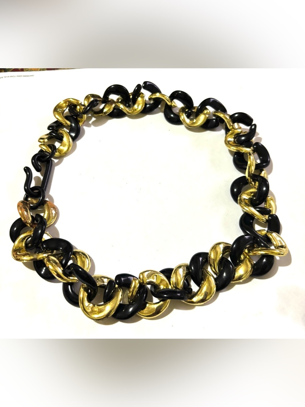 Black and Gold unisex Link plastic Chain Necklace - Women Jewelry